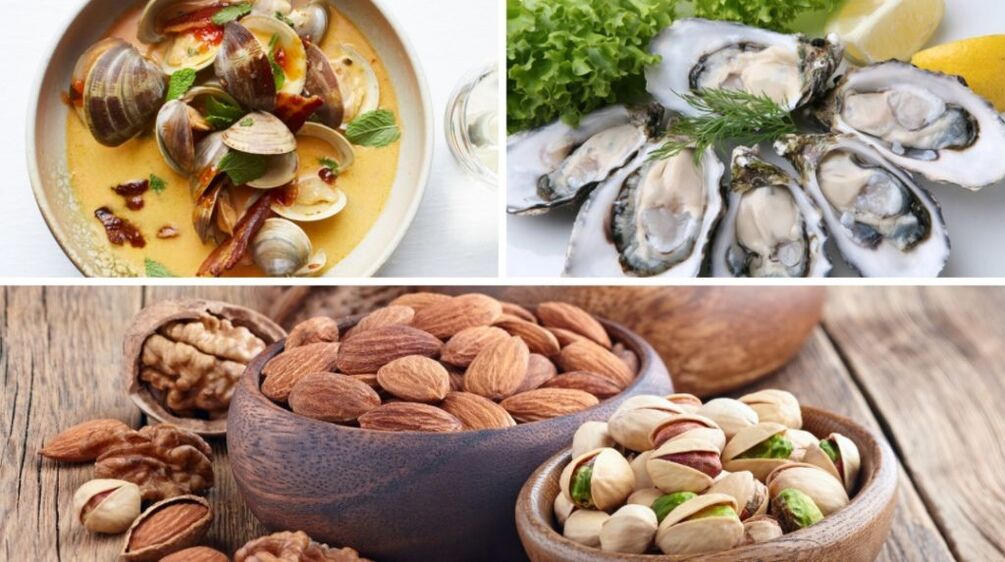 Mořské plody a ořechy pomohou zvýšit testosteron v těle muže